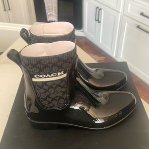 Brand new in box coach rivington rubber rain boots